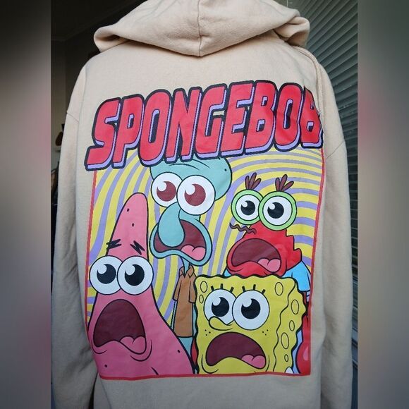 Nickelodeon Spongbob Hoodie Large Back Patch Size XL - Picture 3 of 9